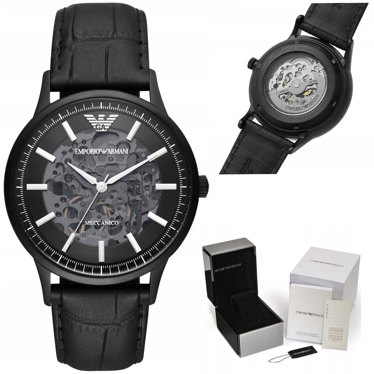 Emporio Armani Zegarek męski EMPORIO ARMANI SKELETON AUTOMATIC AR60042