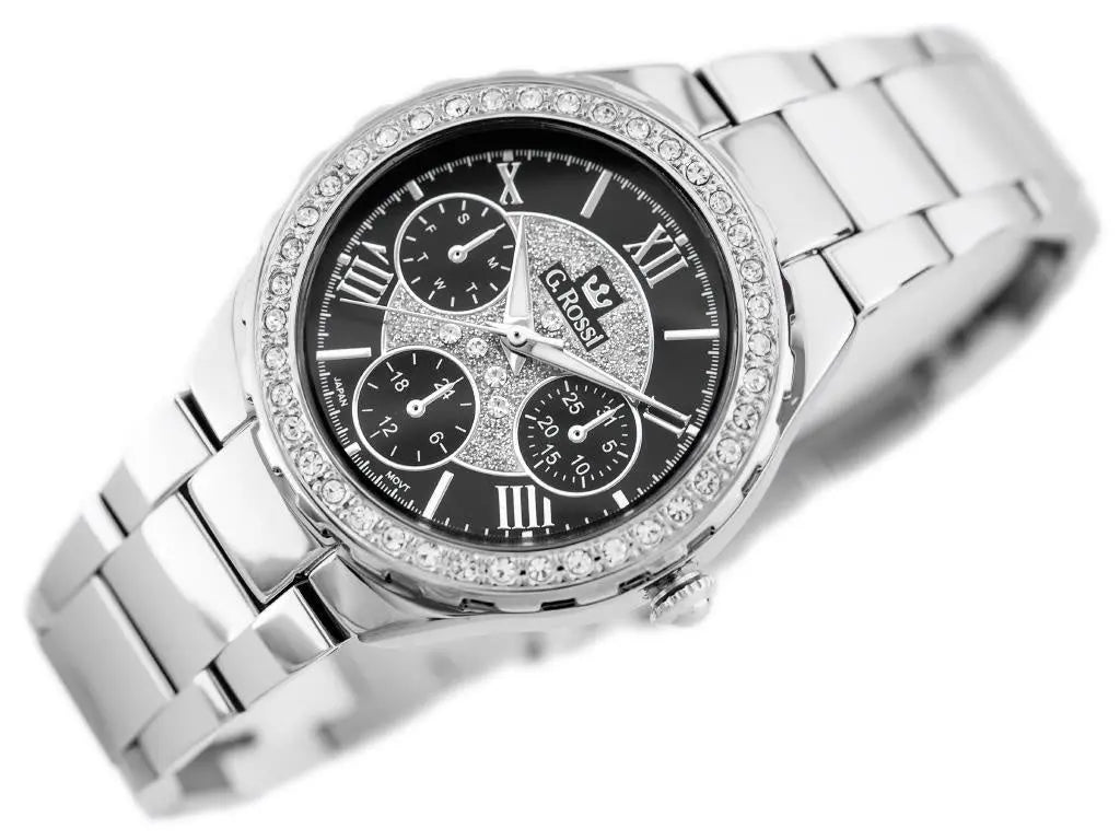 ZEGAREK G. ROSSI - ALORE (zg646d) silver/black + BOX ZEGAREK G. ROSSI - ALORE (zg646d) silver/black + BOX - Lorence 5900148013045