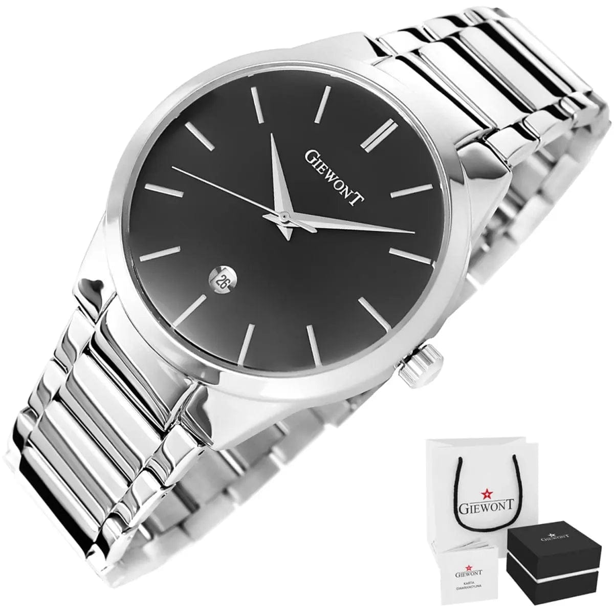 Zegarek Męski Giewont Timeless GW4290-2 Silver/black Zegarek Męski Giewont Timeless GW4290-2 Silver/black - Lorence 5904665272541