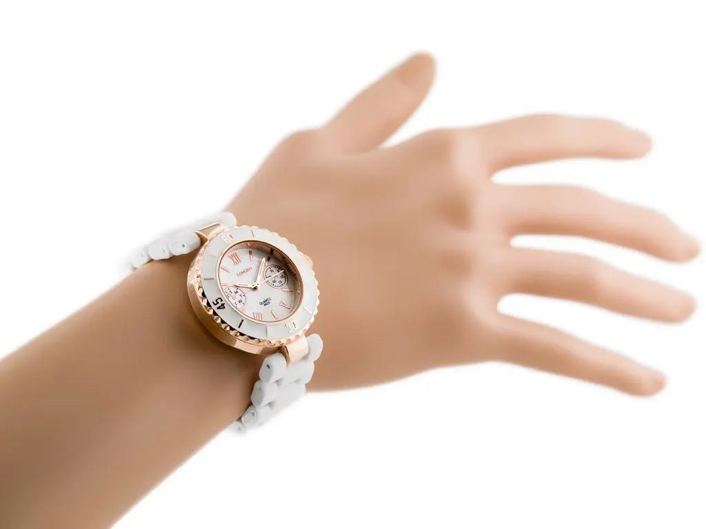 ZEGAREK DAMSKI LONGBO - white/gold (zx610a) ZEGAREK DAMSKI LONGBO - white/gold (zx610a) - Lorence 5905937202884