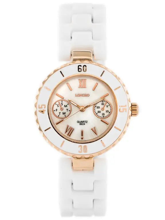 ZEGAREK DAMSKI LONGBO - white/gold (zx610a) ZEGAREK DAMSKI LONGBO - white/gold (zx610a) - Lorence 5905937202884