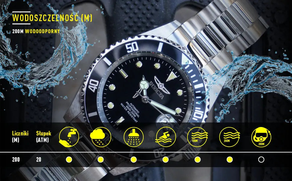 ZEGAREK MĘSKI INVICTA PRO DIVER 26971 - WODOSZCZELNOŚĆ 200m, koperta 40mm ZEGAREK MĘSKI INVICTA PRO DIVER 26971 - WODOSZCZELNOŚĆ 200m, koperta  886678324224