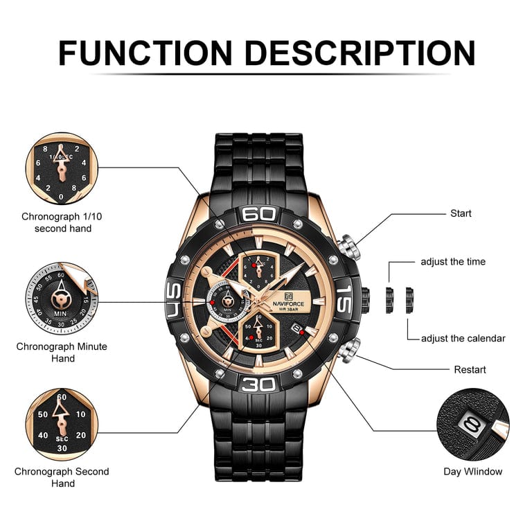 Naviforce ZEGAREK MĘSKI NAVIFORCE NF8018 - CHRONOGRAF