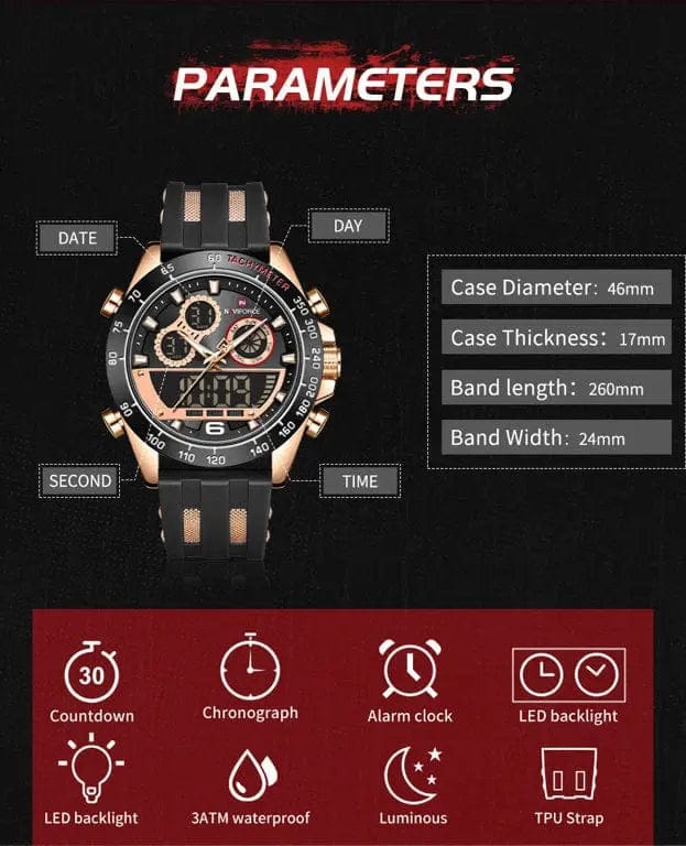 Zegarek Męski Naviforce NF9188T - Zegarek Męski Naviforce NF9188T - - Lorence 5905937204413