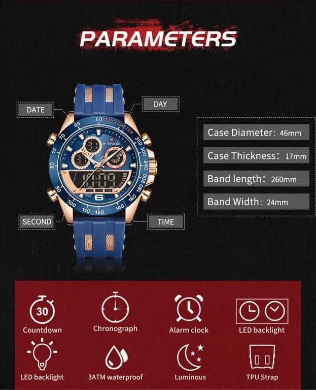Zegarek Męski Naviforce NF9188T - Zegarek Męski Naviforce NF9188T - - Lorence 5903981734993
