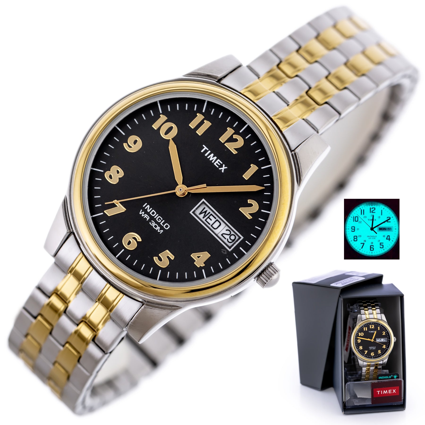 ZEGAREK MĘSKI TIMEX Charles Two-Tone T26481 INDIGLO + BOX ZEGAREK MĘSKI TIMEX Charles Two-Tone T26481 INDIGLO + BOX - Lorence 753048893164